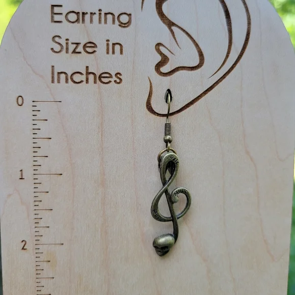 💥LAST PAIR💥Musical Skull Dangle Earrings - Picture 4 of 5